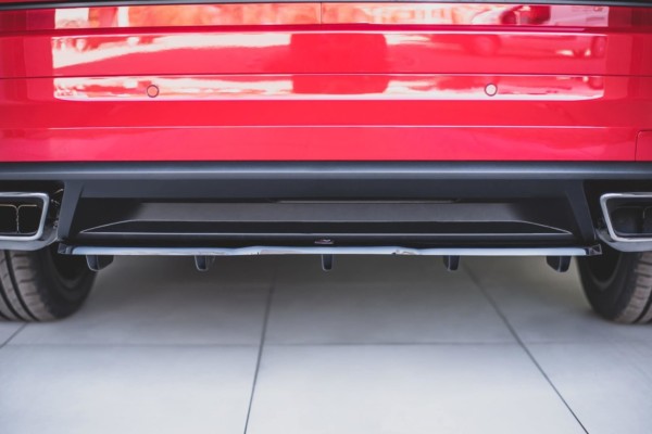 MAXTON DESIGN - Stredový spoiler pod zadný náraznik (with vertical bars) Skoda Kodiaq RS , Čierny lesk – Obrázok 3