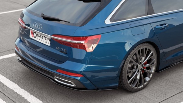 MAXTON DESIGN - Stredový spoiler pod zadný náraznik Audi A6 S-Line Avant C8 , Čierny lesk – Obrázok 3