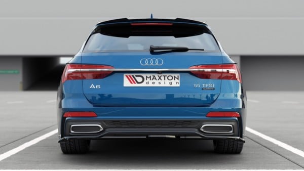 MAXTON DESIGN - Stredový spoiler pod zadný náraznik Audi A6 S-Line Avant C8 , Čierny lesk – Obrázok 5