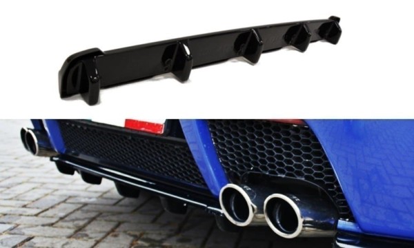 MAXTON DESIGN - Stredový spoiler pod zadný náraznik ALFA ROMEO 147 GTA (with vertical bars) , 
Čierny lesk
