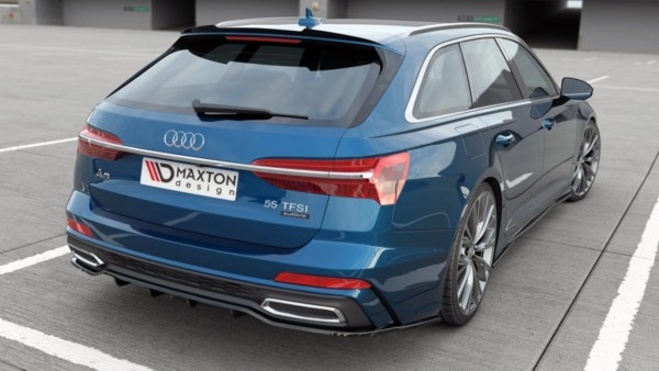 MAXTON DESIGN - Stredový spoiler pod zadný náraznik (with vertical bars) Audi A6 S-Line Avant C8 , Čierny lesk – Obrázok 3