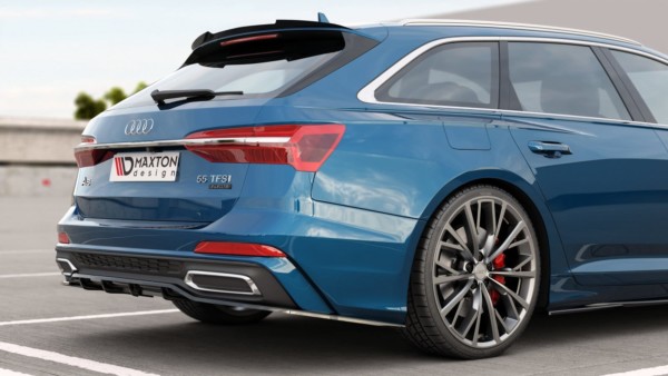 MAXTON DESIGN - Stredový spoiler pod zadný náraznik (with vertical bars) Audi A6 S-Line Avant C8 , Čierny lesk – Obrázok 4