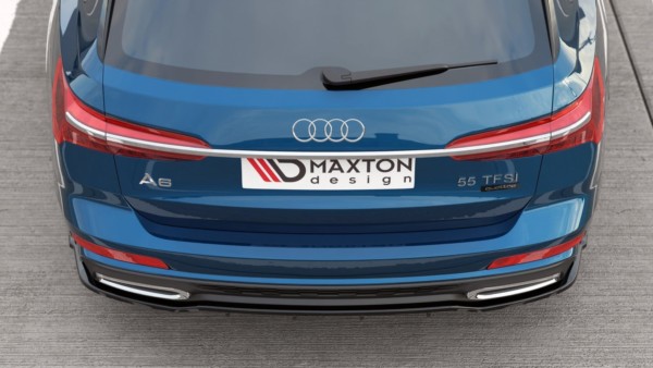 MAXTON DESIGN - Stredový spoiler pod zadný náraznik (with vertical bars) Audi A6 S-Line Avant C8 , Čierny lesk – Obrázok 5