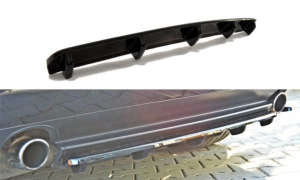 MAXTON DESIGN - Stredový spoiler pod zadný náraznik ALFA ROMEO 159 (with vertical bars) , 
Čierny lesk
