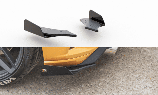 MAXTON DESIGN - Racing Durability Bočné difúzory zadného náraznika + Splitre Ford Focus ST Mk4 , Black + Gloss Flaps