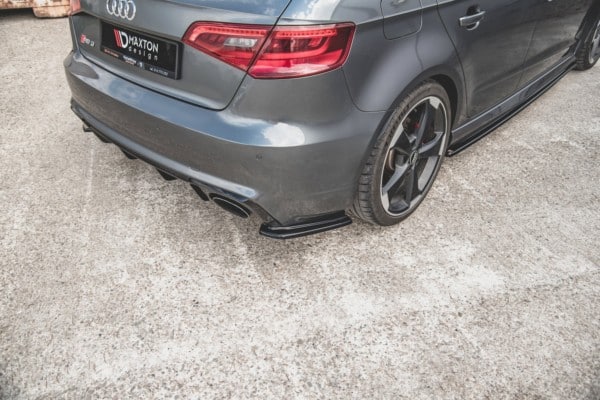 MAXTON DESIGN - Bočné difúzory zadného náraznika V.1 Audi RS3 8V Sportback , Čierny lesk – Obrázok 3