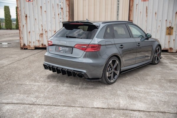 MAXTON DESIGN - Bočné difúzory zadného náraznika V.2 Audi RS3 8V Sportback , Čierny lesk – Obrázok 2
