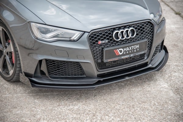 MAXTON DESIGN - Racing Durability Spoiler pod Predný náraznik   + Splitre Audi RS3 8V Sportback , Black + Gloss Flaps – Obrázok 5