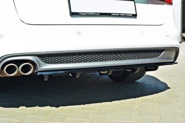 MAXTON DESIGN - Stredový spoiler pod zadný náraznik AUDI A6 C7 S-LINE AVANT , Čierny lesk – Obrázok 2