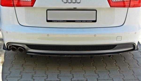 MAXTON DESIGN - Stredový spoiler pod zadný náraznik AUDI A6 C7 S-LINE AVANT , Čierny lesk – Obrázok 4