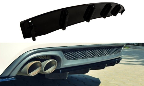 MAXTON DESIGN - Stredový spoiler pod zadný náraznik AUDI A6 C7 S-LINE AVANT , Čierny lesk