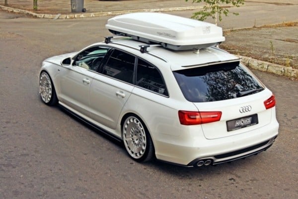 MAXTON DESIGN - Stredový spoiler pod zadný náraznik AUDI A6 C7 S-LINE AVANT , Čierny lesk – Obrázok 3