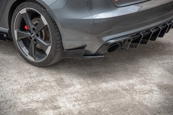 MAXTON DESIGN - Racing Durability Bočné difúzory zadného náraznika + Splitre Audi RS3 8V Sportback , Black + Gloss Flaps – Obrázok 2
