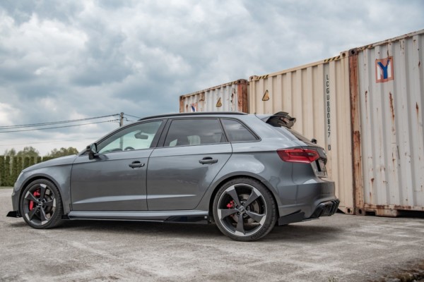 MAXTON DESIGN - Racing Durability Bočné difúzory zadného náraznika + Splitre Audi RS3 8V Sportback , Black + Gloss Flaps – Obrázok 6