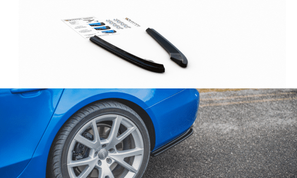 MAXTON DESIGN - Bočné difúzory zadného náraznika Audi S4 / A4 S-Line B8 Sedan , Čierny lesk
