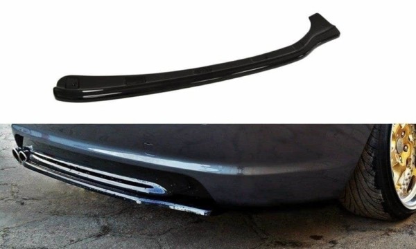 MAXTON DESIGN - Stredový spoiler pod zadný náraznik vhodné pre BMW 3 E46 MPACK COUPE (without vertical bars) , 
Čierny lesk