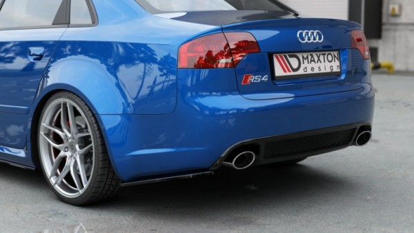 MAXTON DESIGN - Bočné difúzory zadného náraznika V.1 Audi RS4 Sedan B7 , Čierny lesk , – Obrázok 2