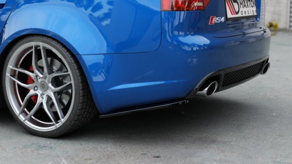 MAXTON DESIGN - Bočné difúzory zadného náraznika V.1 Audi RS4 Sedan B7 , Čierny lesk , – Obrázok 5