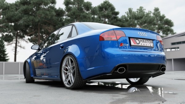 MAXTON DESIGN - Bočné difúzory zadného náraznika V.1 Audi RS4 Sedan B7 , Čierny lesk , – Obrázok 4