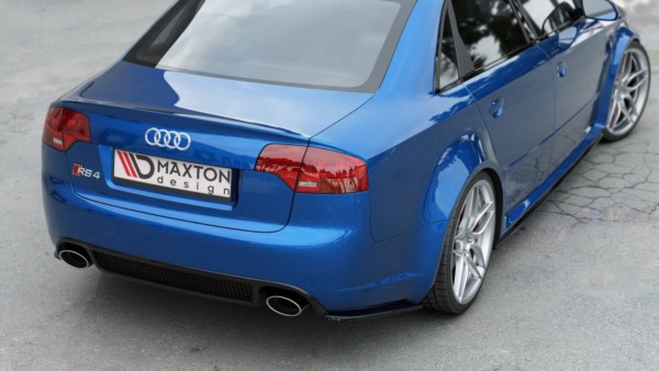 MAXTON DESIGN - Bočné difúzory zadného náraznika V.1 Audi RS4 Sedan B7 , Čierny lesk , – Obrázok 7