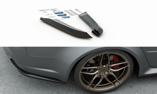 MAXTON DESIGN - Bočné difúzory zadného náraznika V.2 Audi RS4 Sedan B7 , Čierny lesk ,
