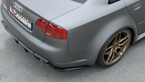 MAXTON DESIGN - Bočné difúzory zadného náraznika V.2 Audi RS4 Sedan B7 , Čierny lesk , – Obrázok 3