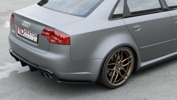 MAXTON DESIGN - Bočné difúzory zadného náraznika V.2 Audi RS4 Sedan B7 , Čierny lesk , – Obrázok 6