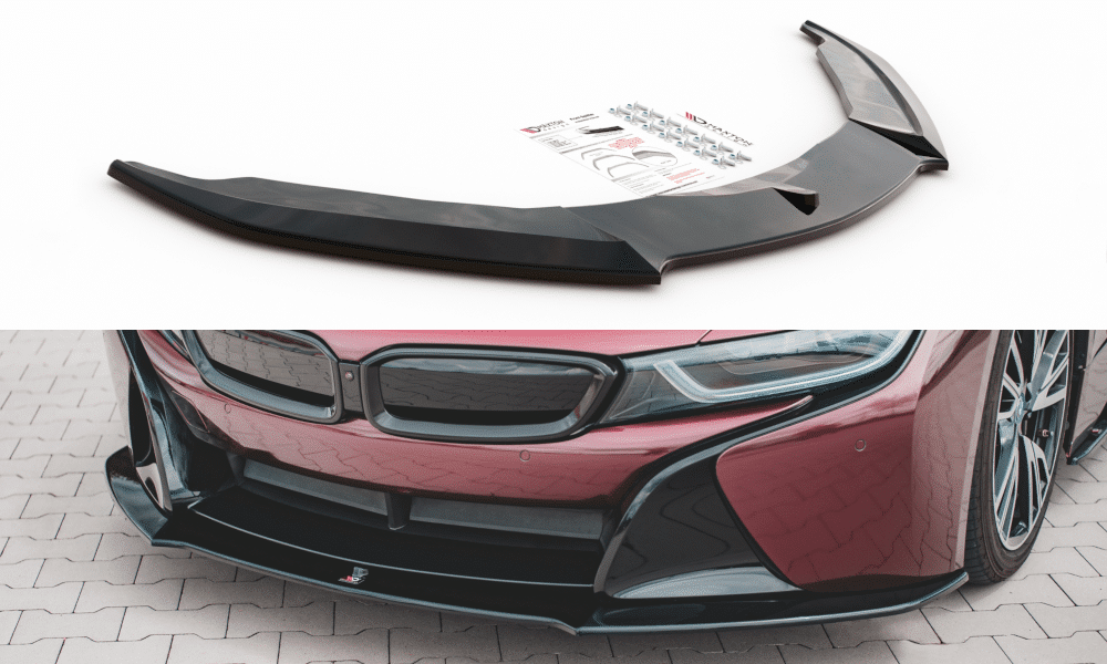 MAXTON DESIGN - Spoiler pod Predný náraznik vhodné pre BMW i8 , Čierny lesk