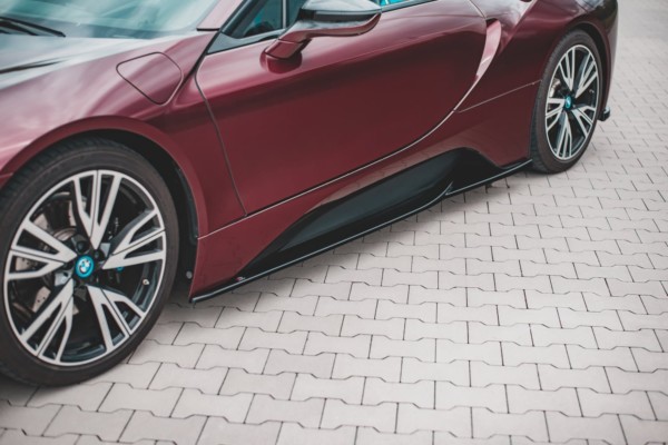 MAXTON DESIGN - Lišty pod prahy vhodné pre BMW i8 , Čierny lesk – Obrázok 2