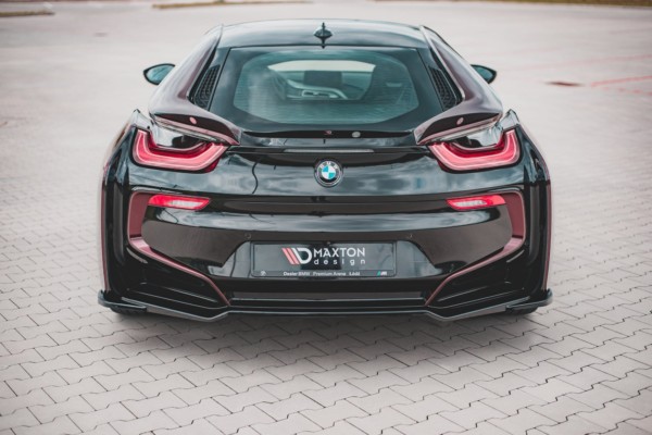 MAXTON DESIGN - Stredový spoiler pod zadný náraznik vhodné pre BMW i8 , Čierny lesk – Obrázok 3