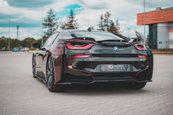 MAXTON DESIGN - Stredový spoiler pod zadný náraznik vhodné pre BMW i8 , Čierny lesk – Obrázok 2