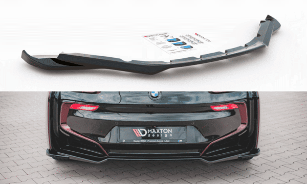 MAXTON DESIGN - Stredový spoiler pod zadný náraznik vhodné pre BMW i8 , Čierny lesk