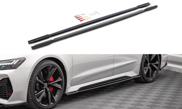 MAXTON DESIGN - Lišty pod prahy V.1 Audi RS6 C8 / RS7 C8 , Čierny lesk