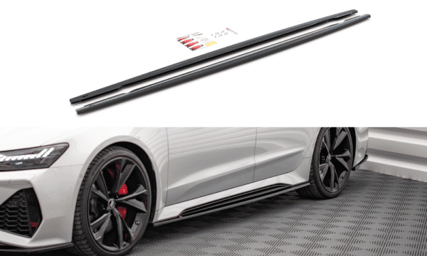 MAXTON DESIGN - Lišty pod prahy V.2 Audi RS6 C8 / RS7 C8 , Čierny lesk