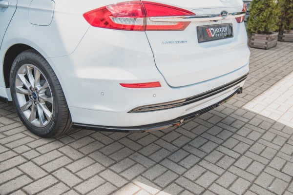 MAXTON DESIGN - Stredový spoiler pod zadný náraznik Ford Mondeo Combi Platinium Mk5 Facelift , Čierny lesk – Obrázok 5