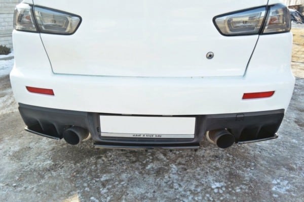 MAXTON DESIGN - Stredový spoiler pod zadný náraznik Mitsubishi Lancer Evo X (with vertical bars) , Čierny lesk 1049 – Obrázok 3