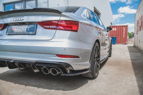 MAXTON DESIGN - Bočné difúzory zadného náraznika V.2 Audi S3 Sedan 8V Facelift , Čierny lesk , – Obrázok 2