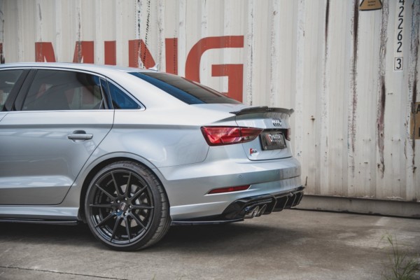 MAXTON DESIGN - Bočné difúzory zadného náraznika V.2 Audi S3 Sedan 8V Facelift , Čierny lesk , – Obrázok 5