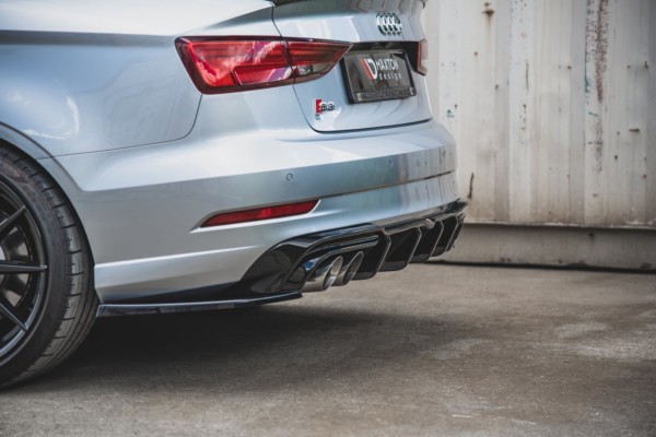 MAXTON DESIGN - Bočné difúzory zadného náraznika V.2 Audi S3 Sedan 8V Facelift , Čierny lesk , – Obrázok 6