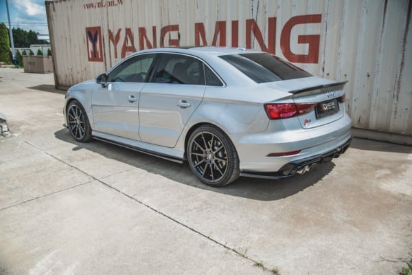 MAXTON DESIGN - Lišty pod prahy V.2 Audi S3 / A3 S-Line Sedan 8V Facelift , Čierny lesk – Obrázok 3