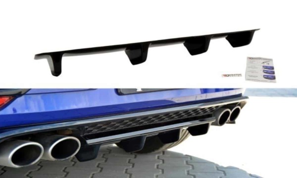 MAXTON DESIGN - Stredový spoiler pod zadný náraznik VW GOLF VII R , Čierny lesk Čierny lesk