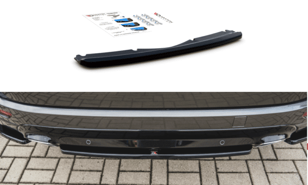 MAXTON DESIGN - Stredový spoiler pod zadný náraznik Ford S-Max Vignale Mk2 Facelift , Čierny lesk