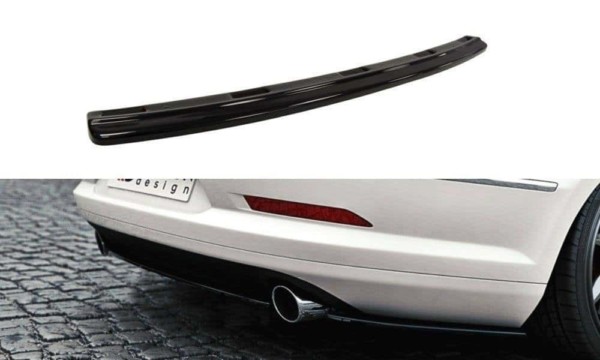 MAXTON DESIGN - Stredový spoiler pod zadný náraznik VW Passat CC R36 RLINE (Preface) (without vertical bars) , Čierny lesk 1066