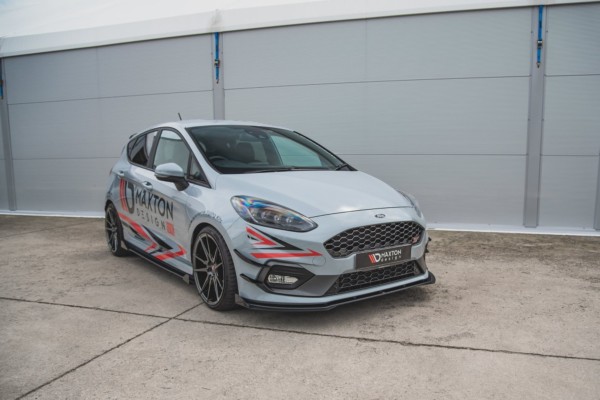 MAXTON DESIGN - Racing Durability Spoiler pod Predný náraznik   + Splitre Ford Fiesta Mk8 ST / ST-Line , Black + Gloss Flaps – Obrázok 5