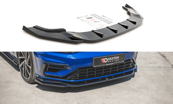 MAXTON DESIGN - Spoiler pod Predný náraznik   V.9 VW Golf 7 R / R-Line Facelift , Čierny lesk