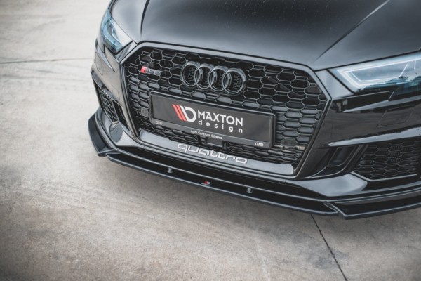 MAXTON DESIGN - Spoiler pod Predný náraznik V.4 Audi RS3 8V FL Sportback , Čierny lesk – Obrázok 3