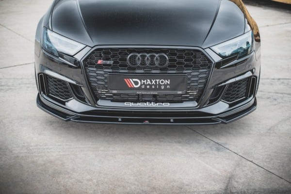 MAXTON DESIGN - Spoiler pod Predný náraznik V.4 Audi RS3 8V FL Sportback , Čierny lesk – Obrázok 4