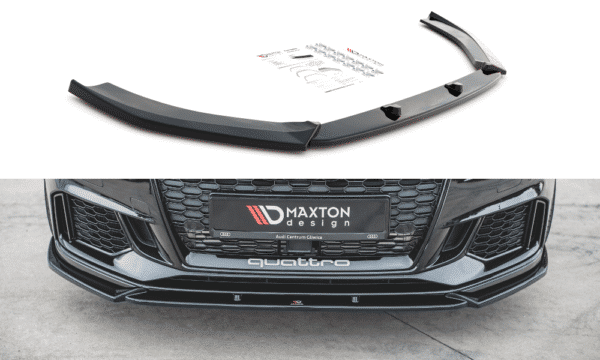 MAXTON DESIGN - Spoiler pod Predný náraznik   V.4 Audi RS3 8V FL Sportback , Čierny lesk