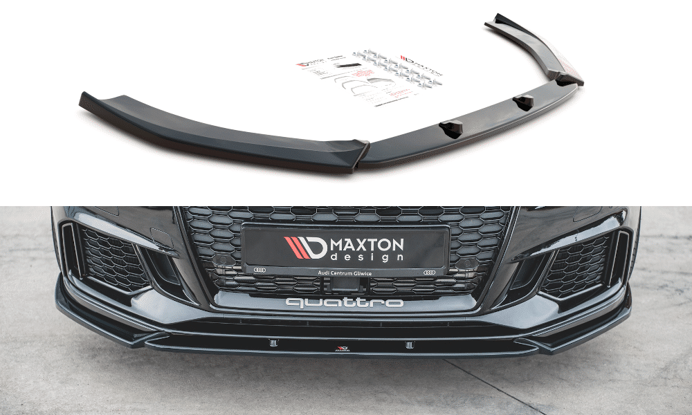 MAXTON DESIGN - Spoiler pod Predný náraznik V.4 Audi RS3 8V FL Sportback , Čierny lesk