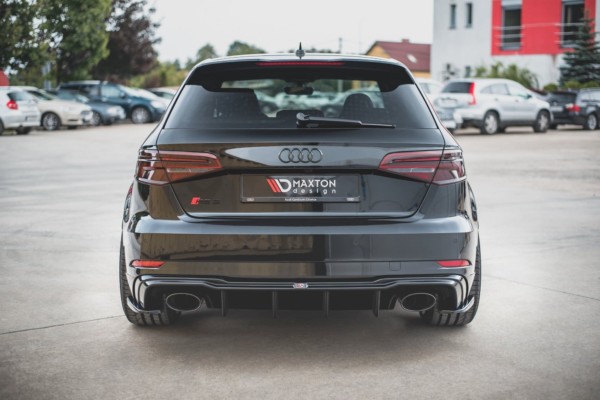 MAXTON DESIGN - Difúzor zadného náraznika  V.2 Audi RS3 8V Sportback Facelift , Čierny lesk  , – Obrázok 2